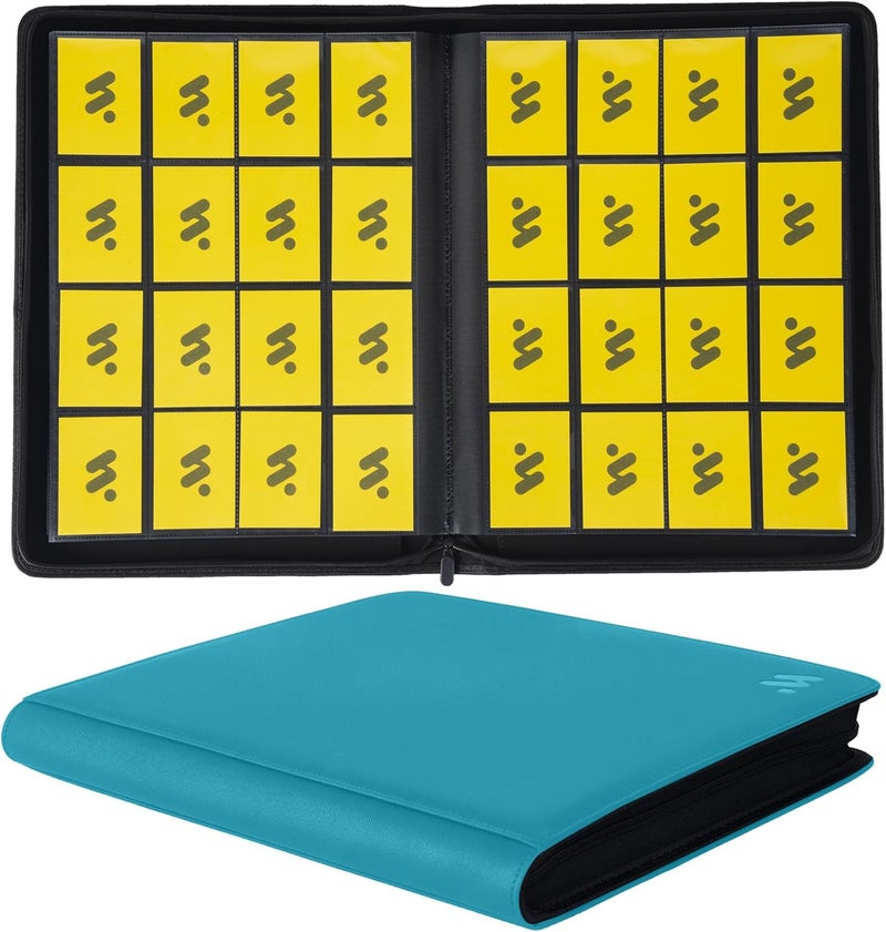 MORABTO Premium 1000+ Pockets Card Binder,16 Pockets Trading Card Binder Ringless Side Loading Trading Card Album Folder for TCG -Teal - Image 1